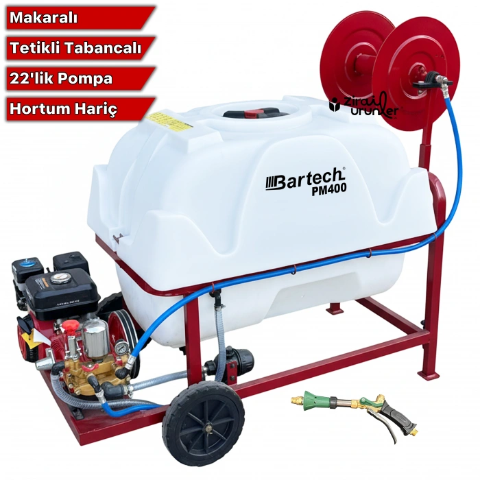 Bartech PM400 İlaçlama Tankı Tetikli Tabanca 400LT 22 lik Pompa Hortumsuz