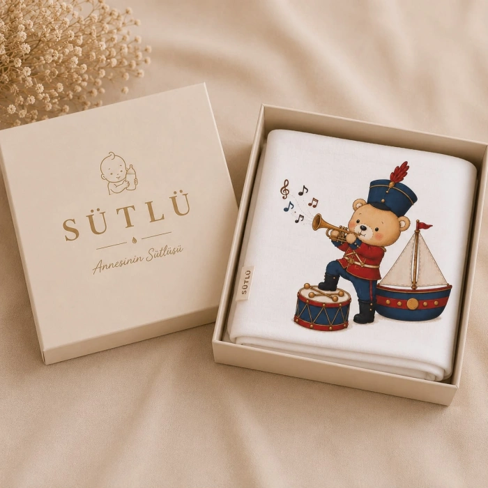 SÜTLÜ %100 Organik Pamuk Battaniye Little Voyage Collection