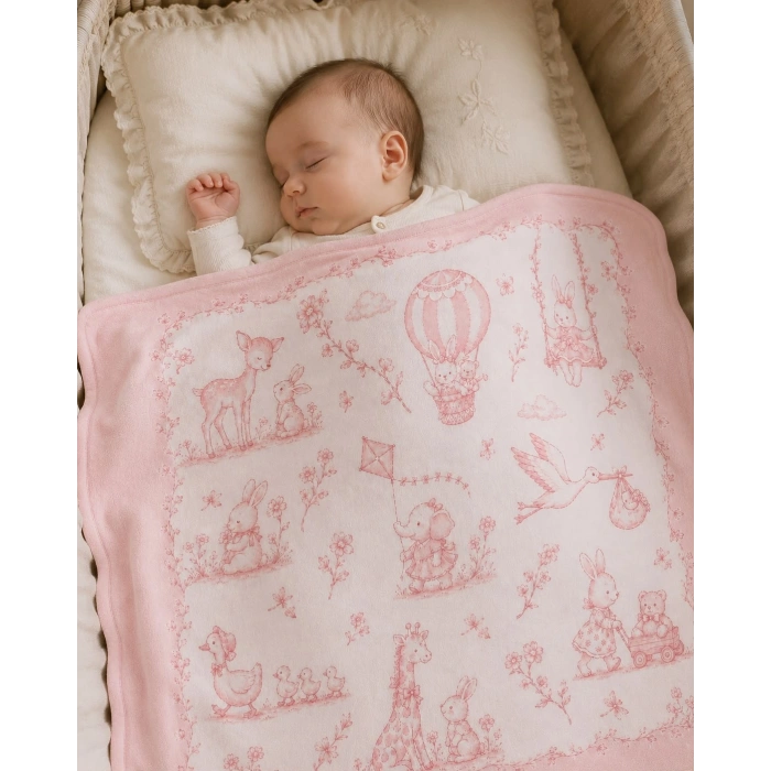 SÜTLÜ %100 Organik Pamuk Bebek Battaniyesi Little Blossom Collection