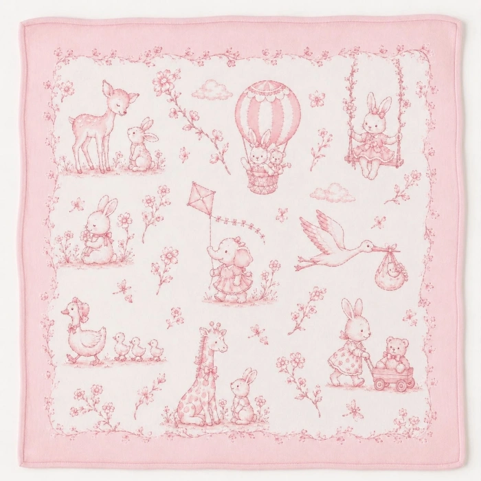 SÜTLÜ %100 Organik Pamuk Bebek Battaniyesi Little Blossom Collection