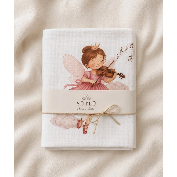 SÜTLÜ %100 Organik Pamuk Müslin Battaniye Little Serinade Collection
