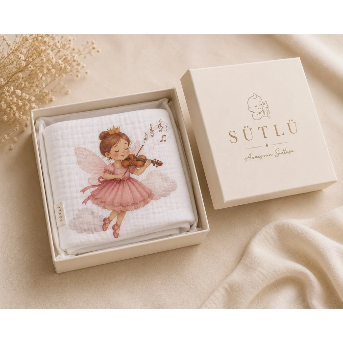 SÜTLÜ %100 Organik Pamuk Müslin Battaniye Little Serinade Collection