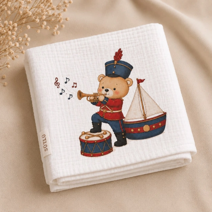 SÜTLÜ %100 Organik Pamuk Müslin Battaniye Little Voyage Collection
