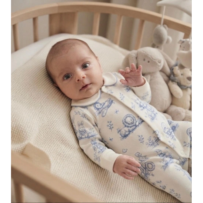SÜTLÜ Ayaklı Bebek Tulumu Little Adventure Collection