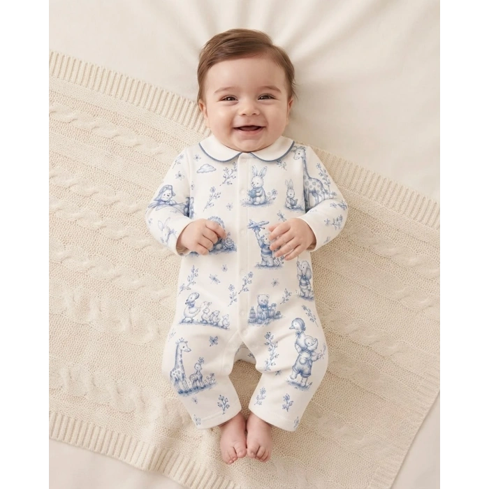 SÜTLÜ Ayaklız Bebek Tulumu Little Adventure Collection