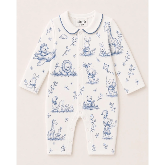 SÜTLÜ Ayaklız Bebek Tulumu Little Adventure Collection