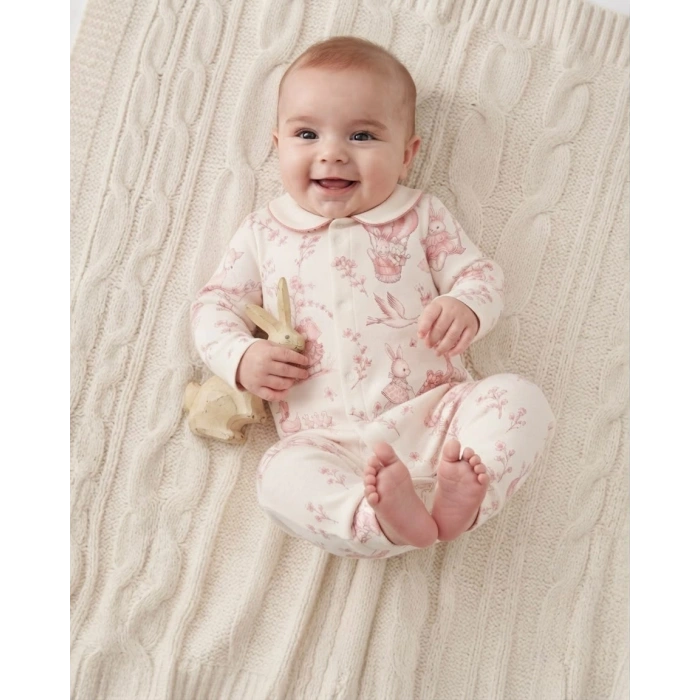 SÜTLÜ Ayaksız Bebek Tulumu Little Blossom Collection