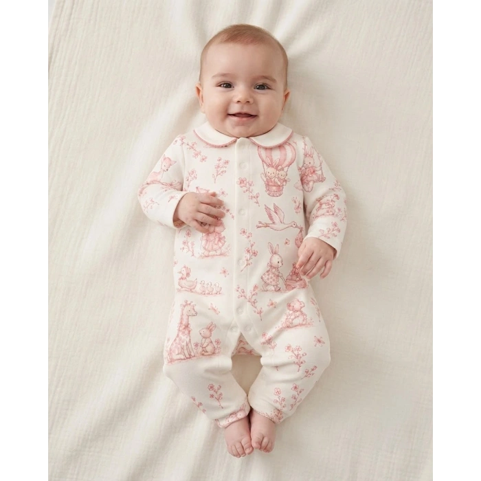 SÜTLÜ Ayaksız Bebek Tulumu Little Blossom Collection