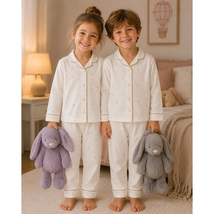 SÜTLÜ Yatak Pijama Takımı Ecru Collection