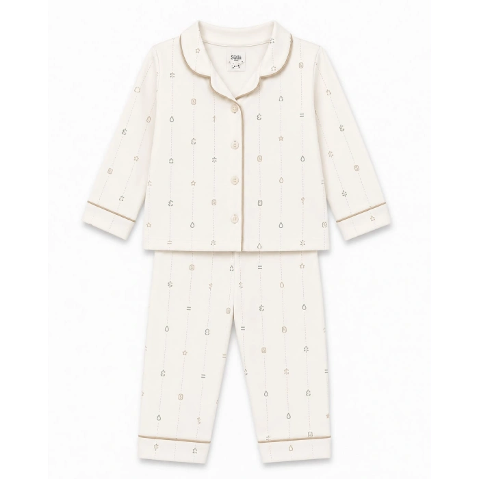 SÜTLÜ Yatak Pijama Takımı Ecru Collection