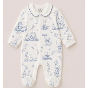 SÜTLÜ Ayaklı Bebek Tulumu Little Adventure Collection
