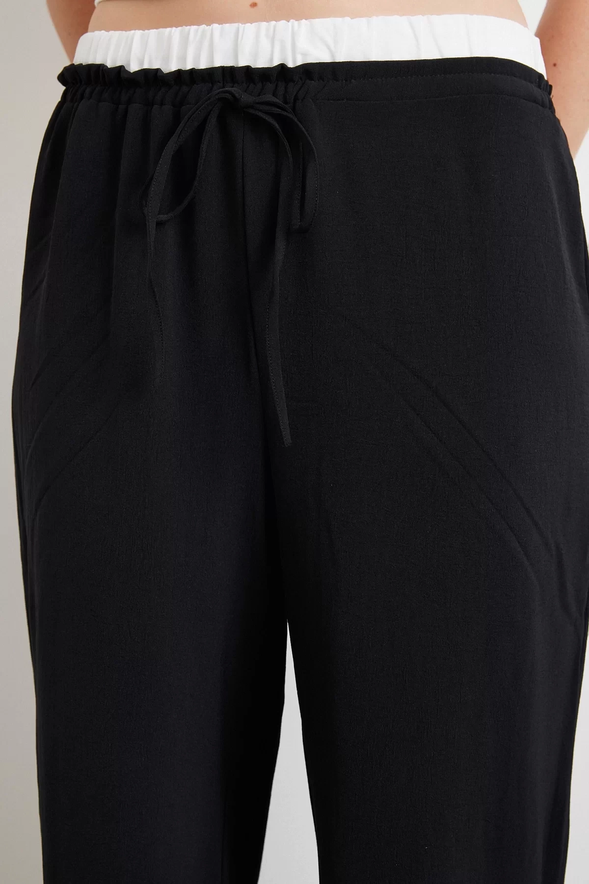 Bel Bantlı Wide Leg Pantolon