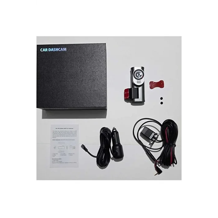 4k Wifi Çift Kameralı Araç Kamerası Gece Görüşlü G-sensörlü Dash Cam 170 Derece