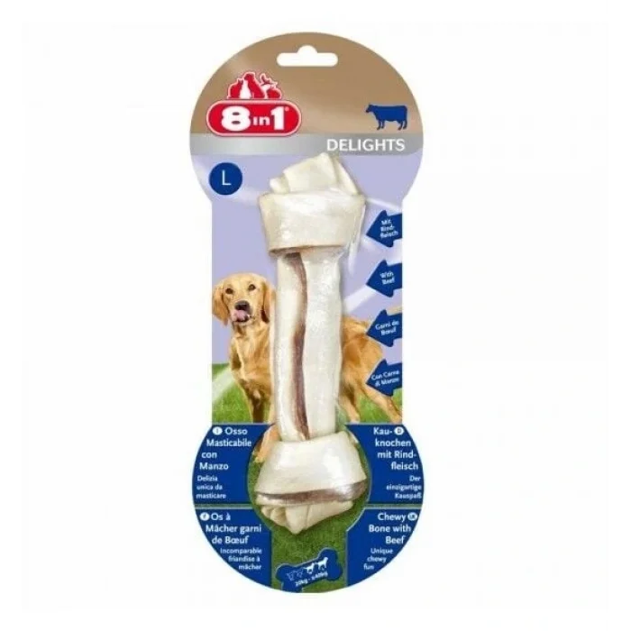 8in1 Delights Bones Biftekli Köpek Kemik Ödülü Large 85 Gr