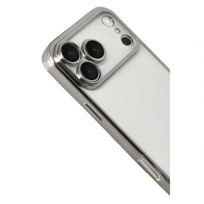 Apple İphone 17 Pro  Lensli Silikon - Gümüş