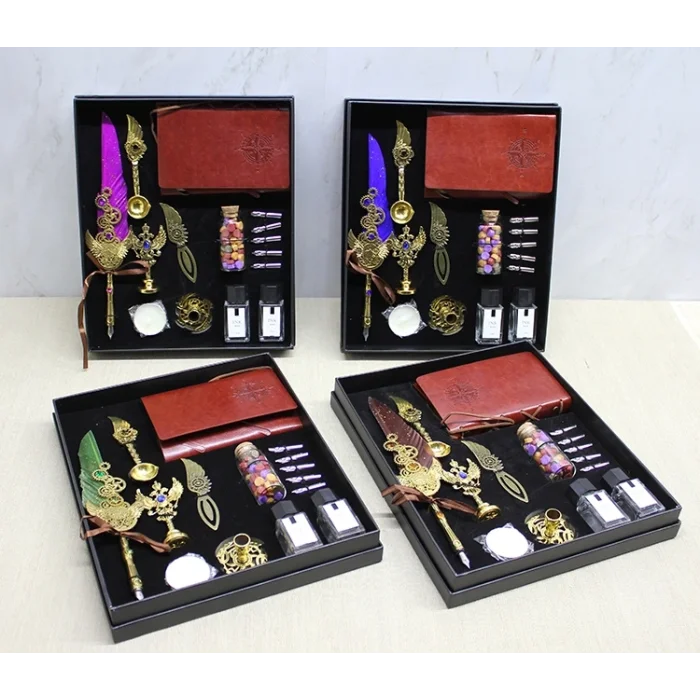 Deri Defterli Ve Divit Hokka Seti Alk4723