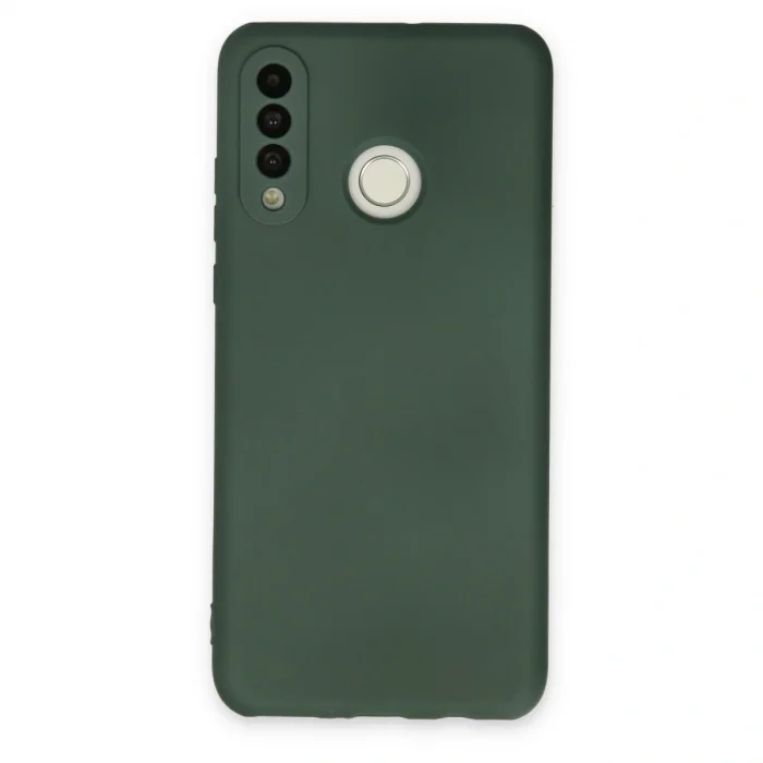 Huawei P30 Lite Kılıf Nano İçi Kadife Silikon - Koyu Yeşil