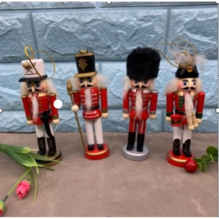 Kurşun Asker Ahşap Dekoratif Eşya (4lü Set 13cm)