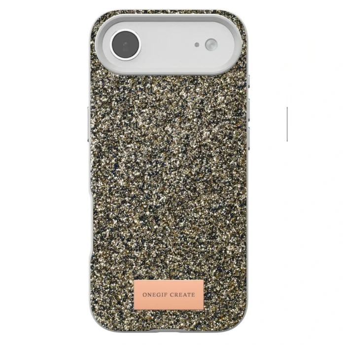 Onegif Apple İphone 17 Air Bright Simli Kapak - Çöl Titanyum