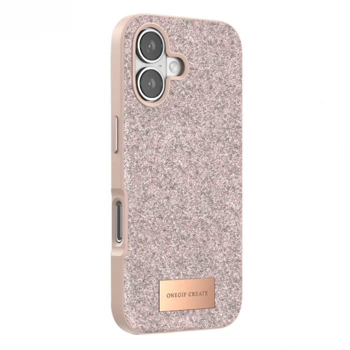 Onegif Apple İphone 17 Bright Simli Kapak - Pembe