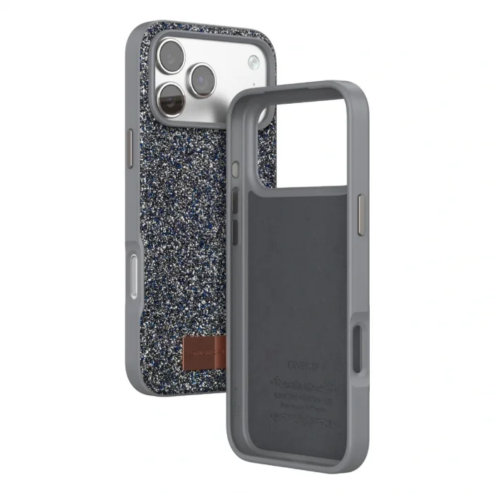 Onegif Apple İphone 17 Pro Max Bright Simli Kapak - Gümüş