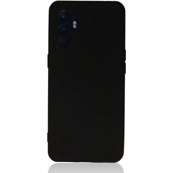 Oppo Reno 6 Kılıf Nano İçi Kadife Silikon - Siyah
