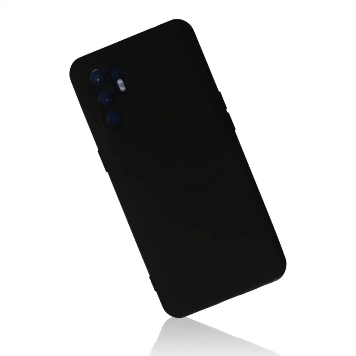 Oppo Reno 6 Kılıf Nano İçi Kadife Silikon - Siyah