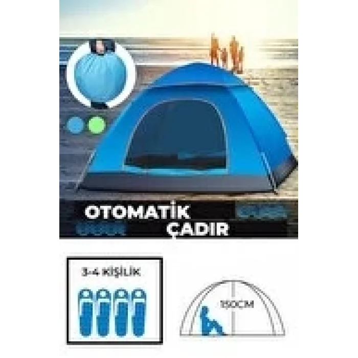 Otomatik Havada Açılan Su Geçirmez Çadır 4 Kişilik