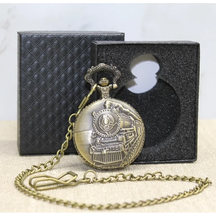 Özel Kutulu Tren Temalı Köstekli Saat Alk2604