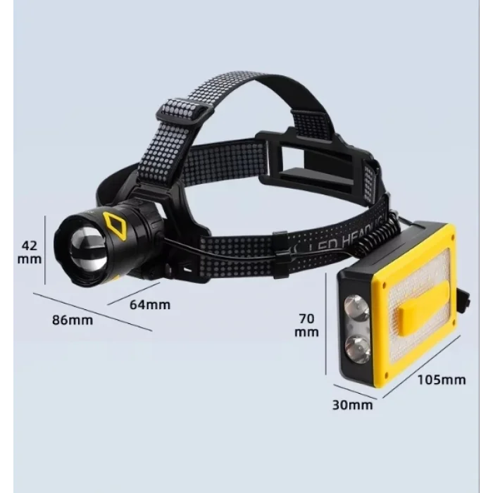 Pro F-3003 Alüminyum Pm10-tg Led Type-c Powerbank Ve Solar Şarjlı Kamp Kafa Feneri