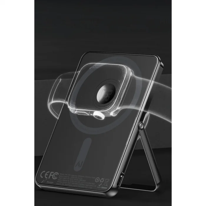 Pw580 5.000 Mah 20w Type-c 15w Kablosuz Şarj 3w Saat Şarj Ve 5w Kulaklık Şarj Destekli Pd Hızlı Şarj Magsafe Powerbank - Siyah