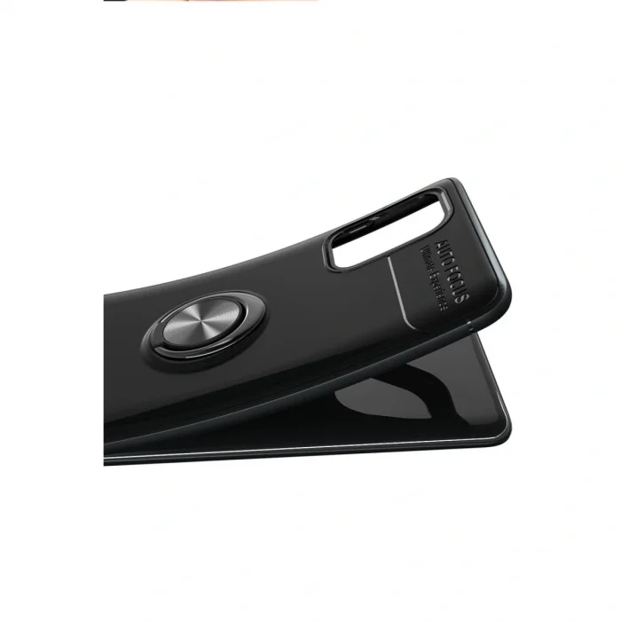 Samsung Galaxy M31s Kılıf Range Yüzüklü Silikon - Siyah-kırmızı