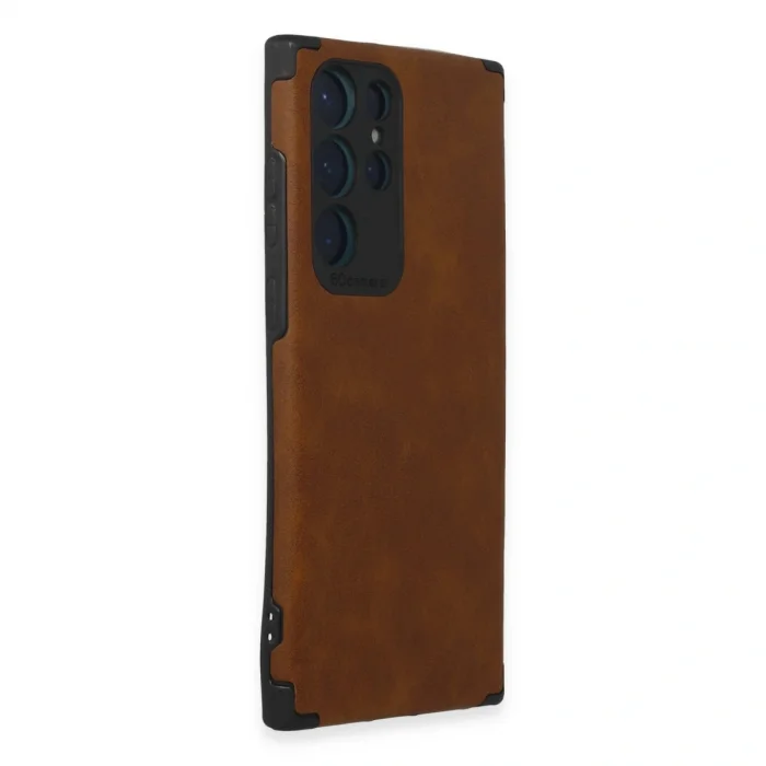 Samsung Galaxy S22 Ultra Kılıf Loop Deri Silikon - Kahverengi