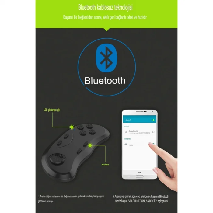 Shinecon Sc-b01 Sanal Gerçeklik Gözlüğü Kumandası - Siyah