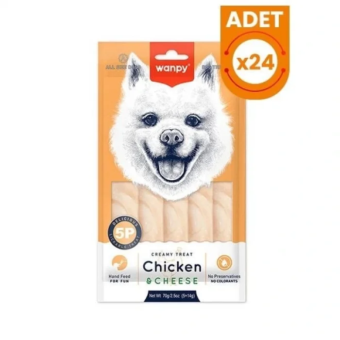 Wanpy Krema Tavuklu ve Peynirli Sıvı Köpek Ödülü 1 Adet 5x14 Gr
