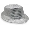 Disko  Gümüş Payetli Fötr Şapka Yetişkin Boy