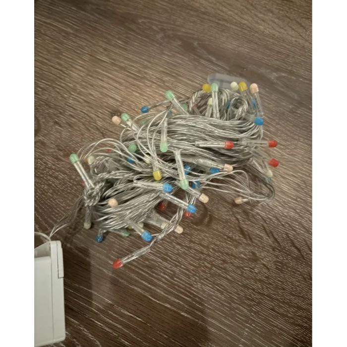 10m 100 Led Damla Uçlu Rgb Işık Şeffaf Kablo Mz-17-10