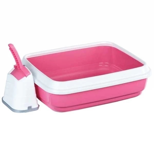 İmac Duo Kürekli Açık Kedi Tuvaleti Pembe 50X40X15 Cm
