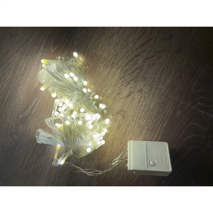10 M 100 Led Damla Uçlu Gün Işığı Şeffaf Kablo MZ-17-4