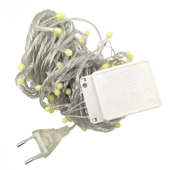 10 M 100 Led Damla Uçlu Led Işık Beyaz Işık Şeffaf Kablo