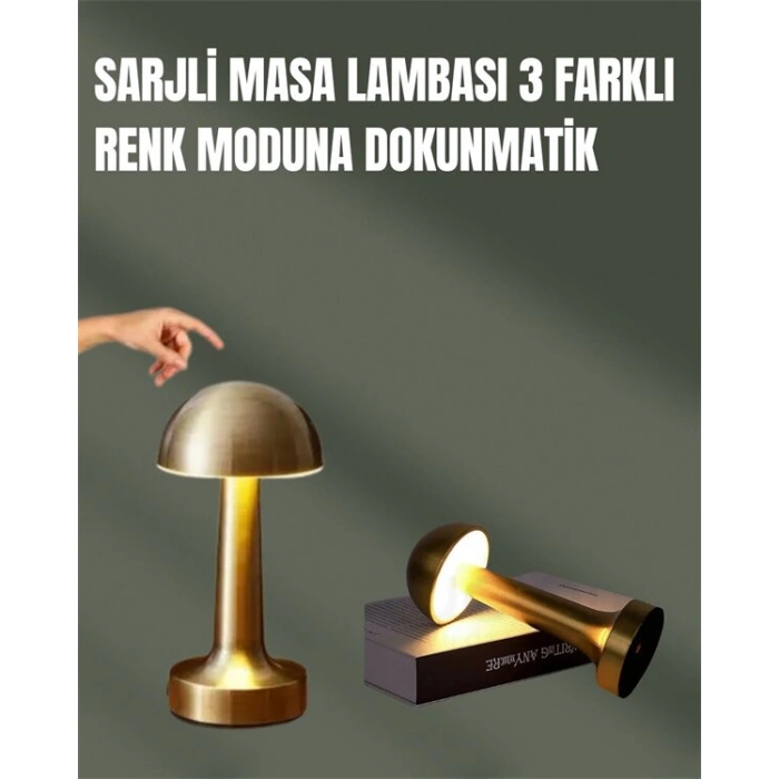 %100 Kademeli Ayarlanabilir Işık – USB Şarjlı Masa Lambası