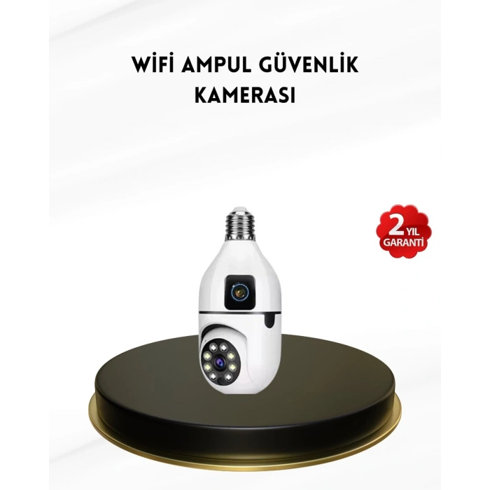 1080P WiFi Ampul Kamera Uzaktan Erişimli Hareket Sensörlü Gece Görüşlü