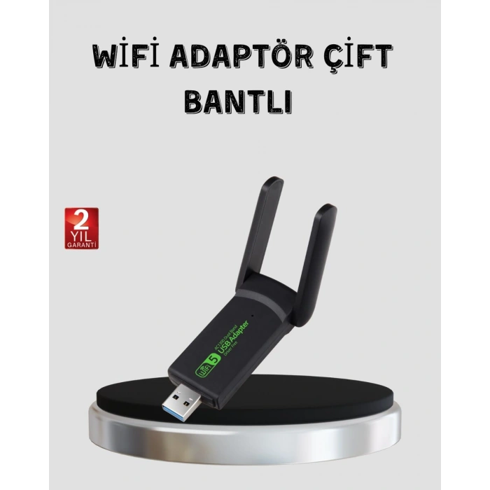1200 Mbps Dual Band WiFi Adaptör – 5.8G & 2.4G Çift Antenli