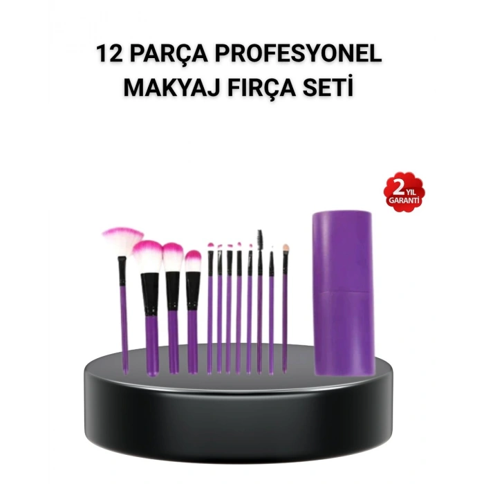 12’li Profesyonel Makyaj Fırça Seti – Dökülmeyen Yumuşak Kıllı Ergonomik Tasarım