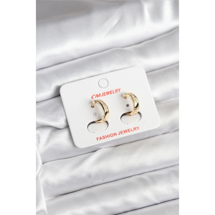 14K Gold Renk Kaplama CM Kadın Küpe 5886