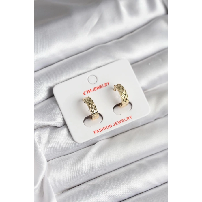 14K Gold Renk Kaplama CM Kadın Küpe 5886