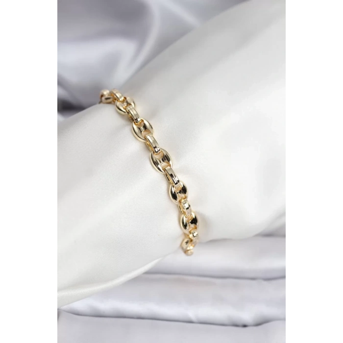 14K Gold Renk Kaplama Kahve Çekirdeği Model CM Kadın Bileklik - TJ-BB8119
