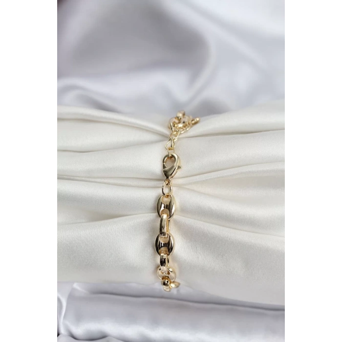 14K Gold Renk Kaplama Kahve Çekirdeği Model CM Kadın Bileklik - TJ-BB8119