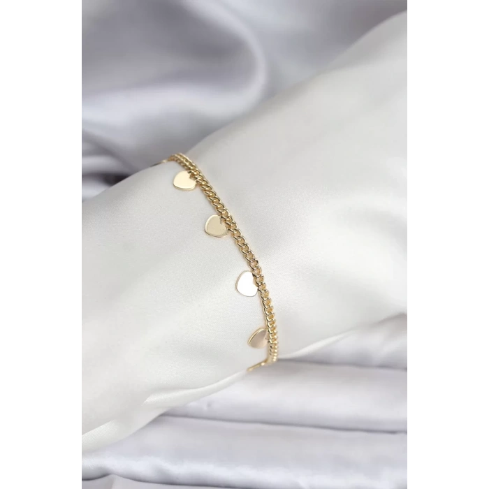14K Gold Renk Kaplama Kalpli Model CM Kadın Bileklik - TJ-BB8131