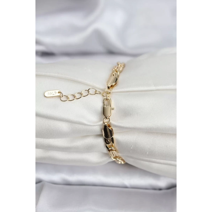 14K Gold Renk Kaplama Zincir Model CM Kadın Bileklik - TJ-BB8129